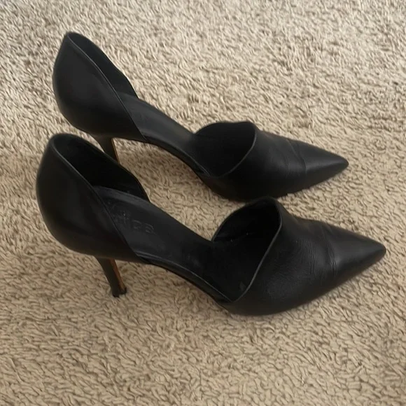 Vince ‘Claire’ Black Leather Pumps Kitten Heel with dust bag Size 8.5M - Picture 3 of 8